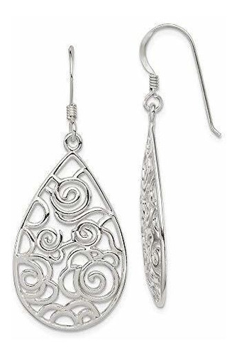 Aretes Anzuelo - Solid 925 Sterling Silver Polished Filigree