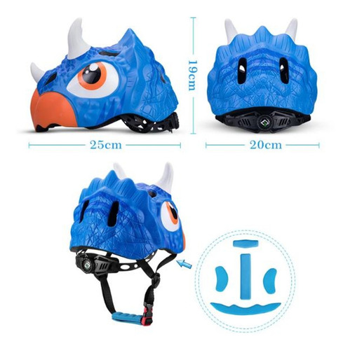 Imagen 4 de 5 de Casco Infantil Bicicleta Rockbros Diseño Dinosaurio Diginet