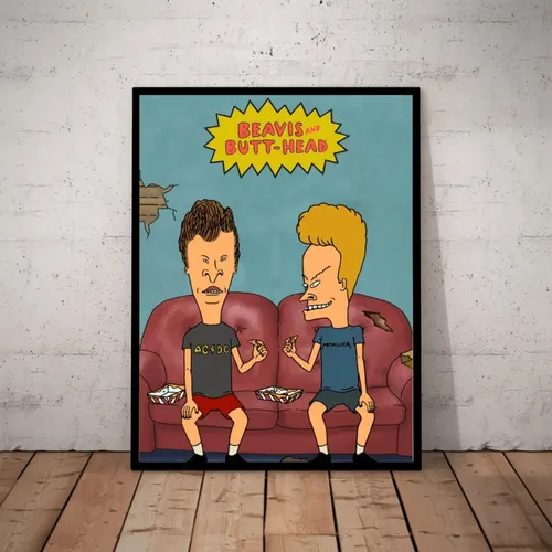 Quadro Beavis And Butt Head Desenho Mtv Poster Moldurado