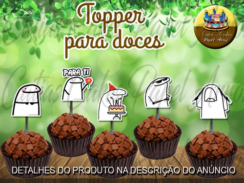 Imagem 1 de 1 de 50 Topper Tags Para Doces Flork Meme