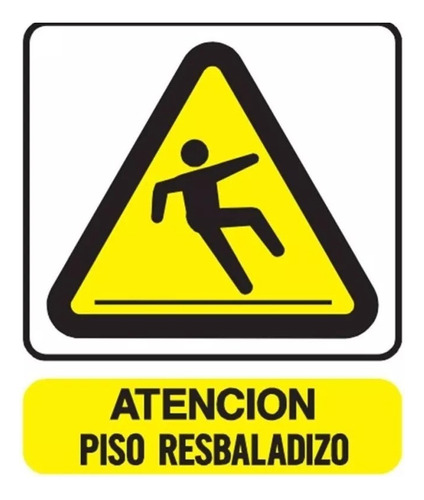 Cartel Atención Piso Resbaladizo 40x45 Cm Señalización