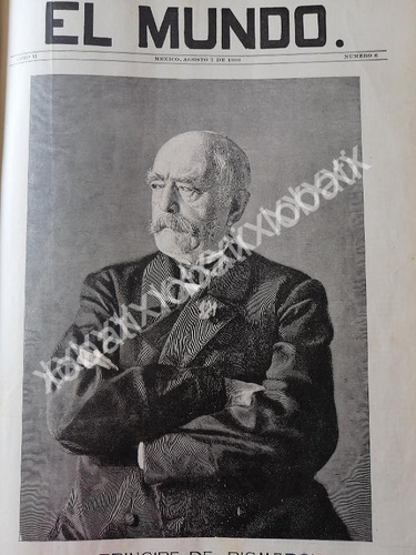 Portada Antigua 1898 Muere Otto Von Mismarck