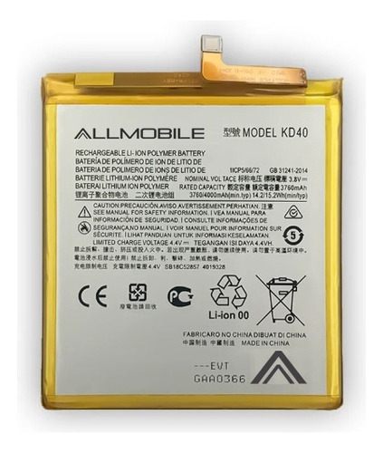 Pila Remplazo Ion Litio Kd40 Para Motorola G8 Plus Xt2019