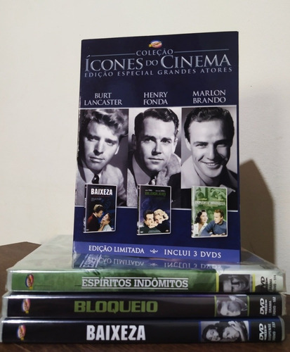 Box Ícones Do Cinema Marlon Brando, Lancaster & Ford 3 Dvds