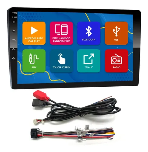 Multimidia E-tech 9 Pol 52x4 Combat Espelhamento Celular Nv ...