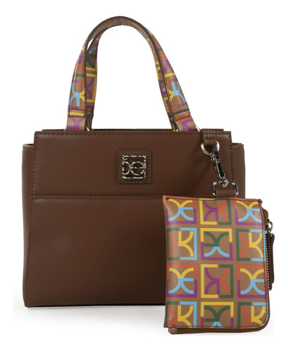 Bolsa Satchel Cloe Para Mujer Con Pouch Color Marrón claro