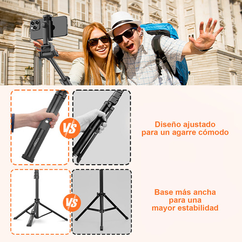 Toneof 170cm Tripié Para Celular Y Cámara, Palo Selfies Soporte con Control Remoto
