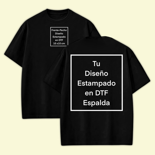 Playera Oversize Personalizada Tu Diseño Espalda Premium