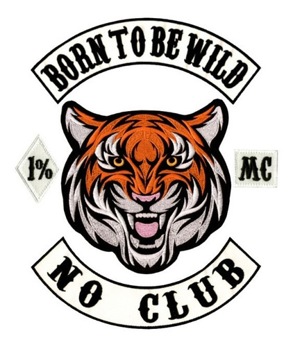 Parches Tigre Born To Be Wild No Club Motoquero Moto Campera