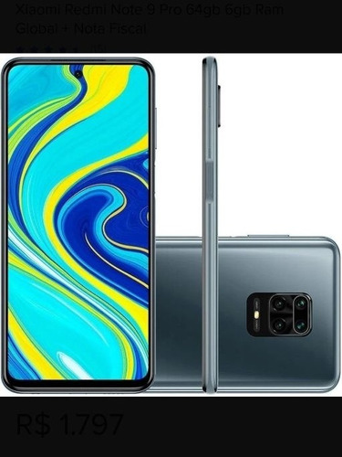 Redmi Note 9 Pro 64gb Lacrado + Película De Vidro!