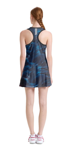 Imagem 3 de 6 de Vestido Beach Tennis C/ Shorts Azul Beachwear