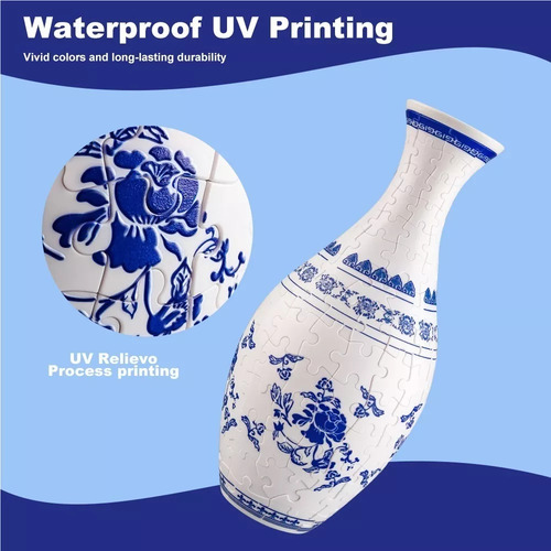 Vaso De Quebra-cabeça 3d Diy + Brinquedos Azuis Para