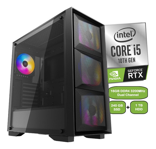 Imagen 1 de 6 de Pc Gamer Pro Core I5 G10 16gb 240ssd+1tb Geforce Rtx3050 8gb