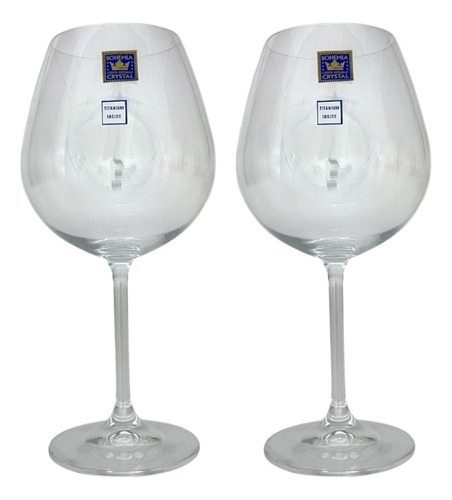 Duas Unidades De Taças Vinho Tinto - 650ml - Cristal Bohemia
