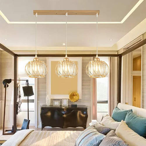 Lámpara Colgante De Cristal De 3 Luces Moderna Ajustable