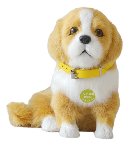 Cachorro Eléctrico, Animales De Peluche, Amarillo Blanco