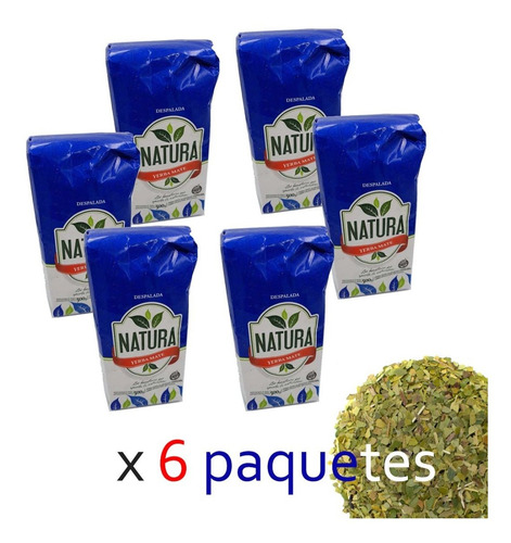 Yerba Mate Natura 6 U X 1/2 Kg Despalada Misiones Por Mayor