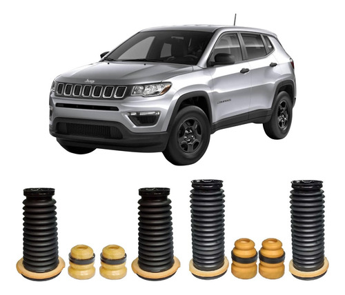 Par Batente Coifa Dianteiro + Traseiro Jeep Compass 2019