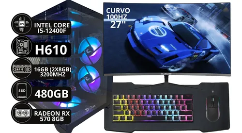 comprar Pc Gamer Completo I5 12400f 16gb Ddr4 Ssd 480gb Pl Video 8gb