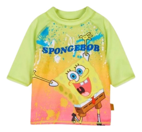 Playera Manga Larga De Bob Esponja Para Niños Talla 6-7 Años