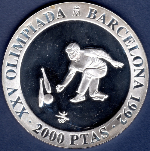 2000 Pesetas 1991 Moneda De Plata De España Bowling