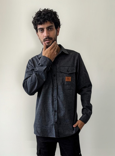 Camisa Hombre Leñadora Gotcha Solid Flannel Talles S Al 2xl