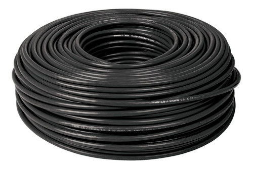 Cable Thhw-ls, 12 Awg, Negro Rollo 100 M, Volteck 46052