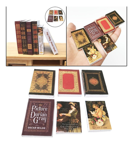 Fs 6pcs 1:12 Casa De Bonecas Em Miniatura Assorted Livros De