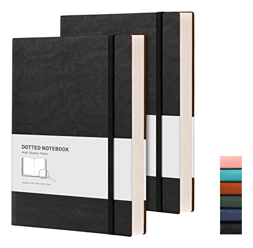 Dotted Grid Journal 2 Pack - B5 Large Dotted Notebook W...