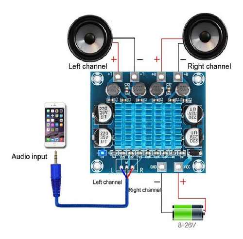 Imagen 1 de 3 de Modulo Amplificador De Audio 30w Stereo