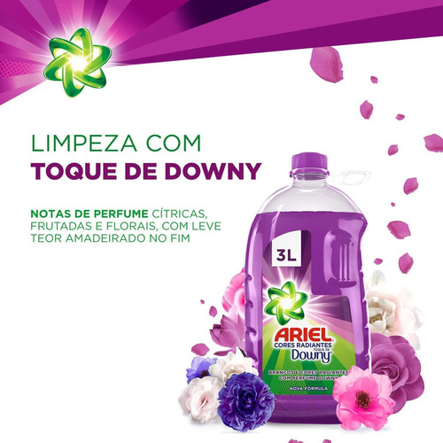 Sabão Líquido Cores Radiantes Toque De Downy 3 Litros Ari