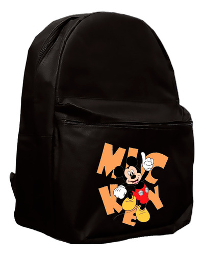Mochila Escolar Nerd Bags Temática Desenho Mickey Mouse Cor Preto Desenho Do Tecido Geométrico