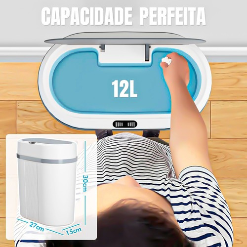Lixeira Inteligente Sensor Automática 12 Litros Anti Odor