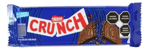 6 Pza Chocolate Con Leche Crunch Crunch 40 G