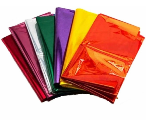 Papel Celofan 50 X 70 Cm Transparente Colores Varios X 20 U