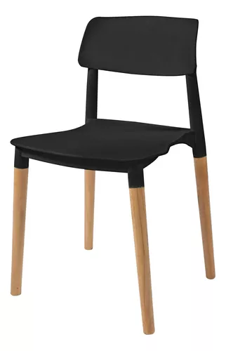 Pack 6 Sillas Nordicas Milan Madera Diseño Moderno Novara Color de la  estructura de la silla Negro