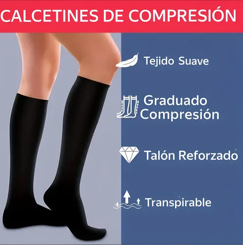 Medias De Compresión Varices Deporte, Soporte Antideslizante