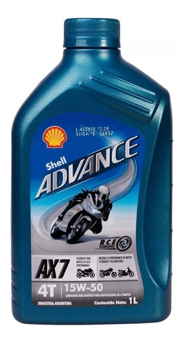Aceite Moto Shell Advance Ax7 15w50 Semi Sint Avant Motos 