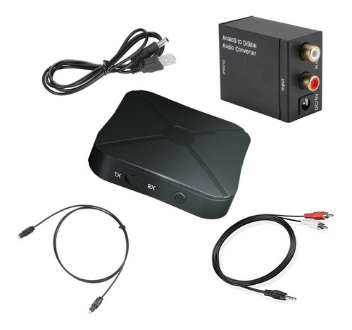 Set Convertidor Audio Óptico A Bluetooth Tv/carro/audífonos