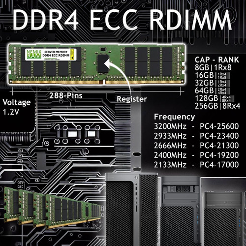 Nemix Ram 32gb (4x8gb) Ddr4 2666mhz -black