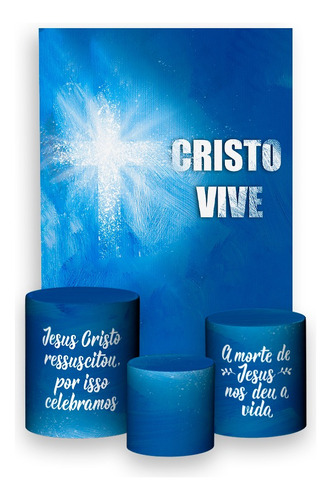 Painel Vertical + Trio De Capas - Páscoa Cristo Vive 11