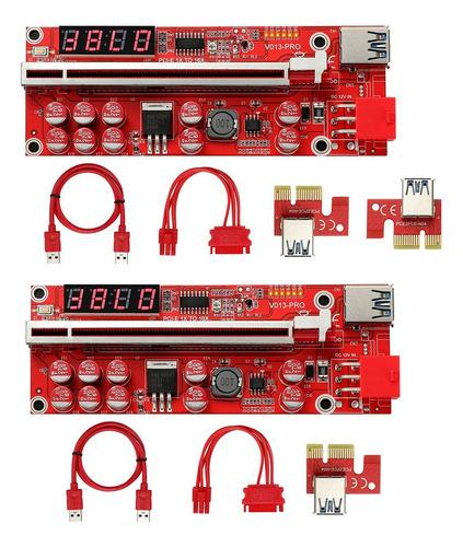 Tarjeta Vertical Pci-e 1x A 16x, 10 Condensadores, Elevador