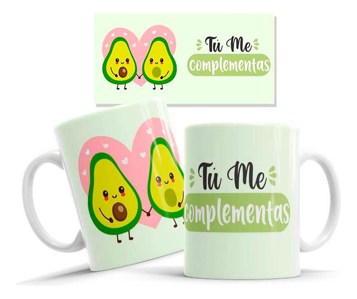 Taza De Ceramica, Aguacates, Enamorados, Tu Me Complementas