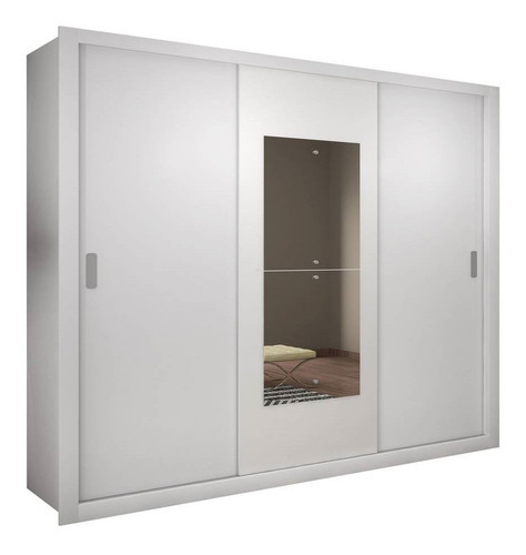 Guarda Roupa Casal 3 Portas Veneza Premium Rufato Branco