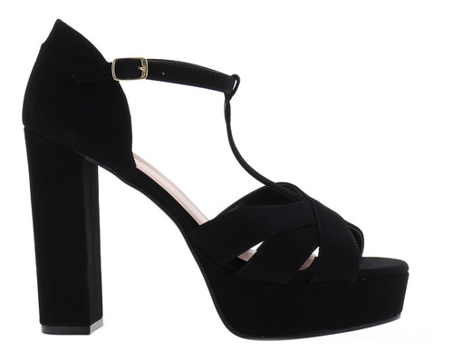 Zapatos De Tacón Grueso Con Plataforma Frontal
