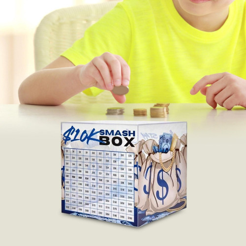 Piggy Bank Efectivo Ahorro De Bancos 18cmx18cm Azul