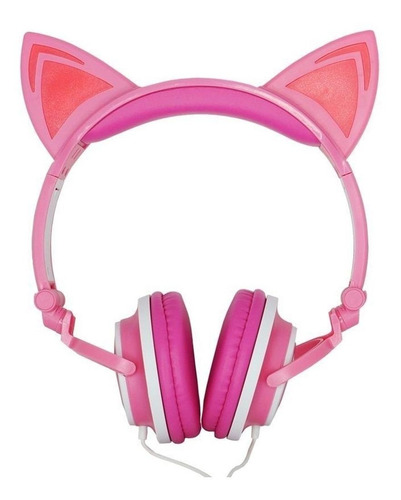 Imagem 1 de 3 de Fone de ouvido on-ear Exbom HF-C22 rosa e branco