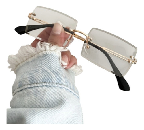 Lentes Cuadrados Transparentes Descanso Sin Medida Unisex Ocean Blanco Amarillo Amarillo