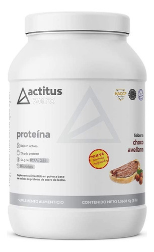 Proteína 45 Tomas Potasio Magnesio Probiotico Actitus 1.3 Kg Sabor Choco Avellana