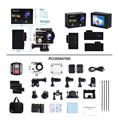 Camara Jeemak Act74r 4k 16mp Wifi Waterproof